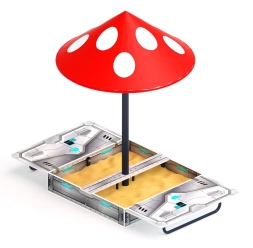 Песочница с крышкой средняя и навесом Грибок (Техно) - ИО 5.01.10-10, фото 3