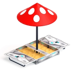 Песочница с крышкой средняя и навесом Грибок (Техно) - ИО 5.01.10-10, фото 2