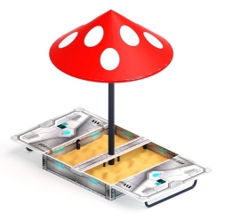 Песочница с крышкой средняя и навесом Грибок (Техно) - ИО 5.01.10-10, фото 1