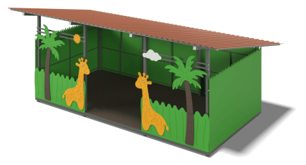 Теневой навес Жирафы ЛГТН-4,2х6-Ф-Ж для детской площадки, фото 1