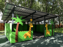 Теневой навес Жирафы ЛГТН-4,2х6-Ф-Ж для детской площадки Теневой навес Жирафы ЛГТН-4,2х6-Ф-Ж для детской площадки