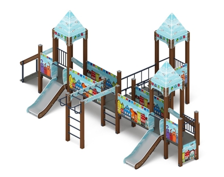 Детская игровая площадка Королевство (Коты) ДИК 1.15.05-21 H=750х, фото 1