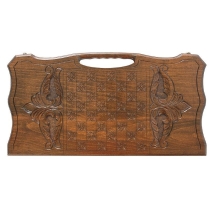 Нарды резные "Три богатыря", с ручкой, Haleyan