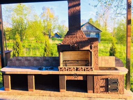 Печь № 22 — Печь барбекю с печью под казан, мойкой и рабочим столом, фото 6