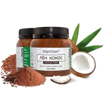 Шоколадно-кокосовая паста cо стевией и льном, в пластике, 250г Шоколадно-кокосовая паста cо стевией и льном, в пластике, 250г