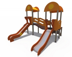 Детский игровой комплекс Солнышко Зарница (скаты металлические) Н-1200 и Н-900 ДИО 03030, фото 1