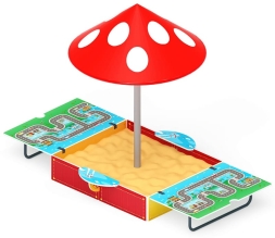 Песочница с крышкой средняя и навесом Грибок (Игра) - ИО 5.01.10-06, фото 2