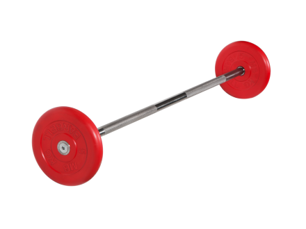 Штанга неразборная &quot;Barbell&quot; с цветными дисками d 25 мм, 15 кг, фото 1