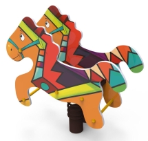 Качели на пружине «Лошадка», паттерн "Этник" КЧ031.01 Качели на пружине «Лошадка», паттерн "Этник" КЧ031.01