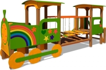 Паравозик с вагоном и горкой Т503М 