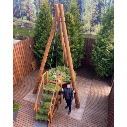 Сибирский банный чан "Бриллиант Сибири" на бревнах + печь (черный металл) 1850 мм, фото 4