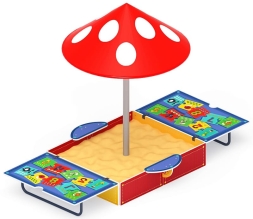 Песочница с крышкой средняя и навесом Грибок (Арифметика) - ИО 5.01.10-07, фото 2