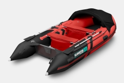 Gladiator C 370 AL ACTIVE Красно-черный моторная лодка ПВХ Алюминиевый пайол, фото 2