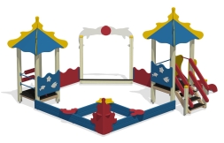 Песочный дворик Коралл ПС-16.3 с горкой для детской площадки, фото 2