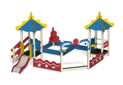 Песочный дворик Коралл ПС-16.3 с горкой для детской площадки, фото 1