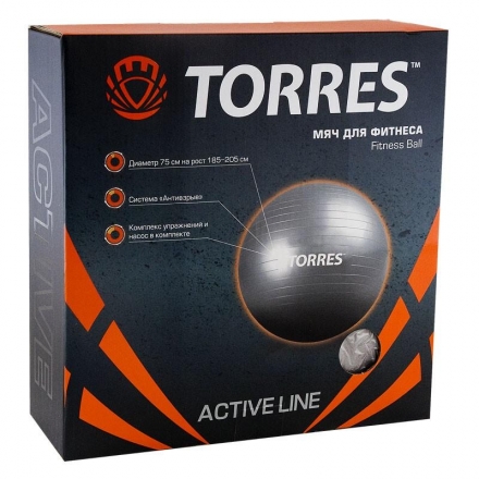 Мяч гимнастический &quot;TORRES&quot;, диам. 75 см, ДИЗАЙН 2017 года, фото 2