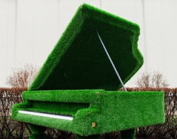 Топиари рояль с логотипом С пуфом- газон Deluxe, фото 5