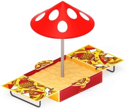 Песочница с крышкой средняя и навесом Грибок (Рыбы) - ИО 5.01.10-08, фото 2