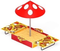 Песочница с крышкой средняя и навесом Грибок (Рыбы) - ИО 5.01.10-08, фото 1