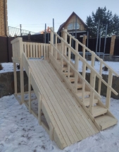 Зимняя деревянная горка “Зима wood” -3