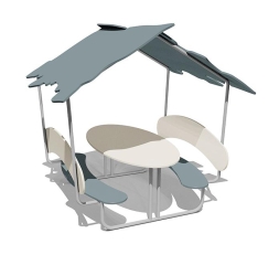 Столик со скамейками и навесом ВСТ 5800 для игровой площадки, фото 1
