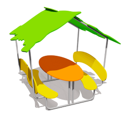 Столик со скамейками и навесом ВСТ 5800 для игровой площадки, фото 2