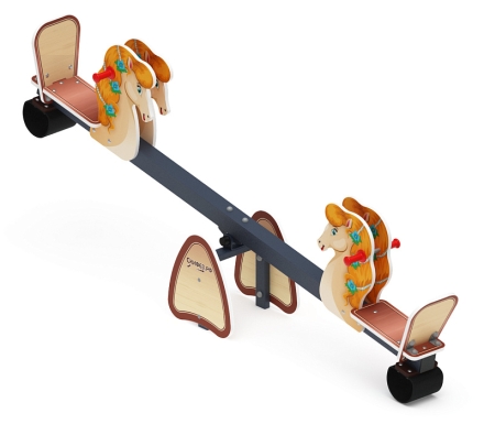 Качалка балансир со спинкой Лошадка - ИО 21.М.01.02-П.01, фото 1