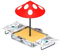 Песочница с крышкой средняя и навесом Грибок (Техно) - ИО 5.01.10-09, фото 4