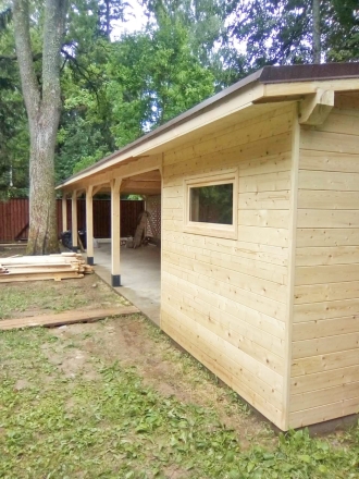 Навес для машин с хозблоком ТРУВИЛЬ Несущий каркас, фото 4