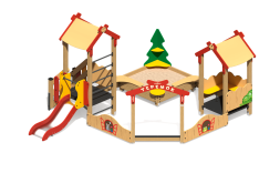 Песочный дворик Теремок ПС-29.1 с горкой для детской площадки, фото 1