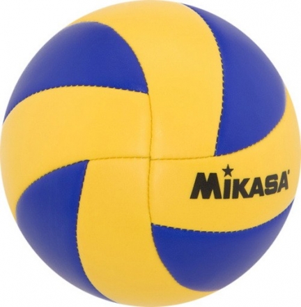 Мяч вол. сув. &quot;MIKASA MVA1.5&quot;, р.1, диам. 15 см синт. кожа (ПВХ),маш.сш,сине-желтый, фото 1