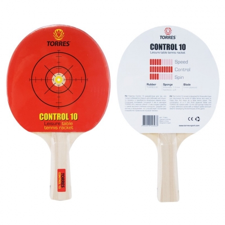 Ракетка для н/т TORRES Control 10, арт.TT0001, для начинающих, накладка 1,5 мм, конич. ручка, фото 1