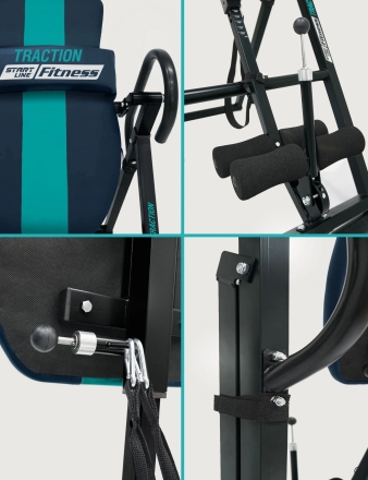 Инверсионный стол TRACTION сине-бирюзовый с подушкой, фото 10