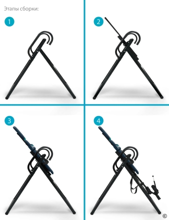 Инверсионный стол TRACTION сине-бирюзовый с подушкой, фото 9