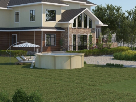 Бассейн диаметром 5,5 м. дерево светлое, фото 2