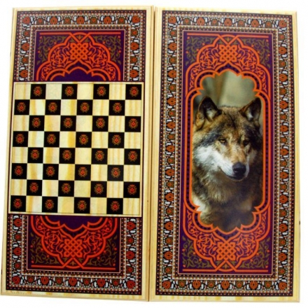 Нарды + Шашки Тульские &quot;Волк&quot; большие, фото 1