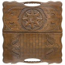 Нарды резные "Армянский узор 4" с ручкой 60, Haleyan