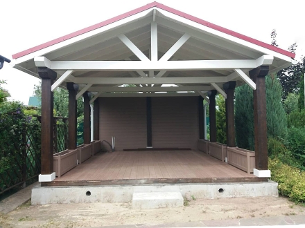 Деревянный навес КЕМБРИДЖ Несущий каркас, фото 2