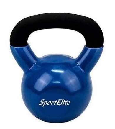 Гиря чугунная с виниловым покрытием SportElite 8 кг, фото 1