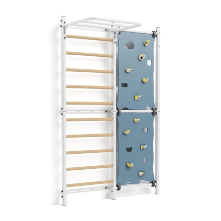 Шведская стенка со скалодромом Rock-s белая, фото 1