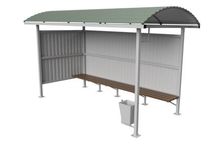 Остановочный павильон №7, 5000х2000х2600 мм, материал: металл, фото 1