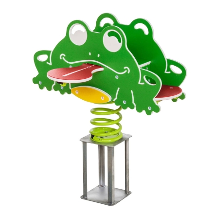 Качалка на пружине Frog quartet для детской площадки - Крепление для бетонирования, фото 1