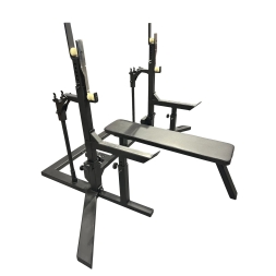 Соревновательная домкратная стойка для пауэрлифтинга со скамьей и страховочными упорами, фото 2 Соревновательная домкратная стойка для пауэрлифтинга со скамьей и страховочными упорами, фото 2