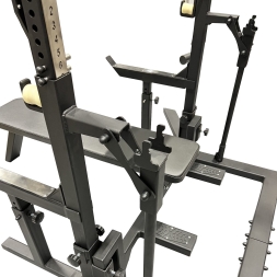 Соревновательная домкратная стойка для пауэрлифтинга со скамьей и страховочными упорами, фото 3 Соревновательная домкратная стойка для пауэрлифтинга со скамьей и страховочными упорами, фото 3