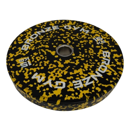 Диск бамперный BRONZE GYM камуфляж желтый 15 кг, фото 2
