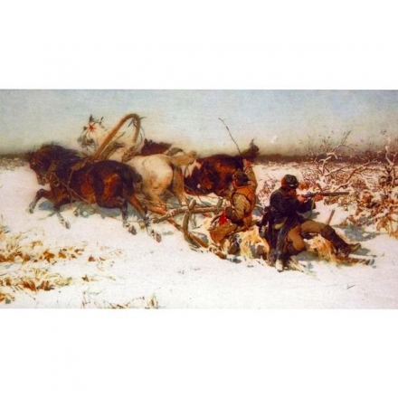 Нарды + Шашки Тульские &quot;Зимняя Охота&quot; средние, фото 1