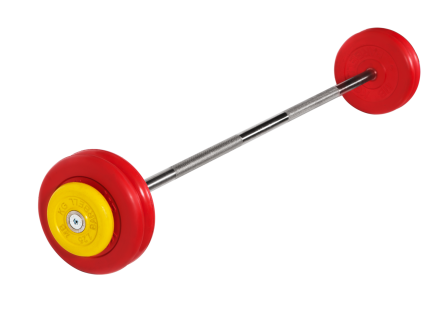 Штанга неразборная &quot;Barbell&quot; с цветными дисками d 25 мм, 27,5 кг, фото 1