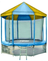 Батут OPTIFIT Like Blue 14ft 4,27 м с сине-желтой крышей Батут OPTIFIT Like Blue 14ft 4,27 м с сине-желтой крышей