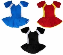 Купальник гимнас. двухцветный  черно-бел.р.S 0703