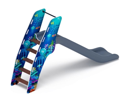 Горка пластиковая - ИО 42.01.01-07 - (серый скат) H=1200 (Морской), фото 4